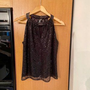 Elie Tahari Sequined Halter Neck Top